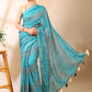 Ocean Blue Georgette Bandhani Print Saree