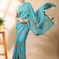 Ocean Blue Georgette Bandhani Print Saree