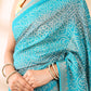 Ocean Blue Georgette Bandhani Print Saree