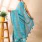 Ocean Blue Georgette Bandhani Print Saree