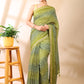 Olive Georgette Bandhani Print Saree