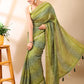 Olive Georgette Bandhani Print Saree