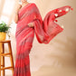 Red Georgette Bandhani Print Saree