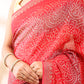 Red Georgette Bandhani Print Saree