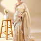 Gold Tissue Saree With Zari Border