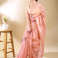 Pink Chanderi Cotton Applique Saree
