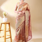 Wine Silk Blend Woven Saree