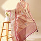 Wine Silk Blend Woven Saree