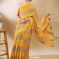 Yellow Georgette Bandhani Print Saree