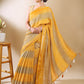 Yellow Georgette Bandhani Print Saree