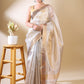 Off-White Tissue Zari Woven Saree