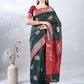 Bottle Green Banarasi Zari Woven Saree