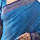 Royal Blue Soft Silk Zari Saree