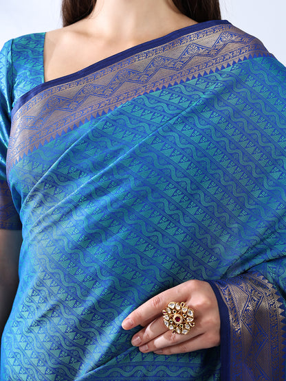 Royal Blue Soft Silk Zari Saree