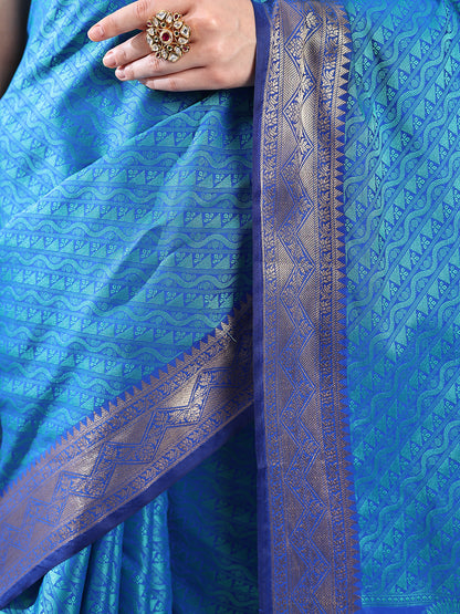 Royal Blue Soft Silk Zari Saree