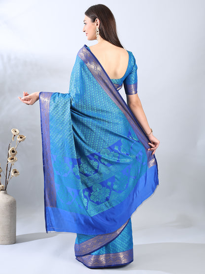 Royal Blue Soft Silk Zari Saree