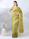 Lime Green Banarasi Chanderi Silk Zari Saree