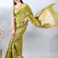 Lime Green Banarasi Chanderi Silk Zari Saree