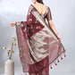 Maroon Banarasi Chanderi Zari Woven Saree