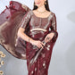 Maroon Banarasi Chanderi Zari Woven Saree