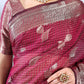 Deep Magenta Banarasi Chanderi Zari Woven Saree
