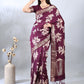 Wine Assam Silk Zari Woven Saree