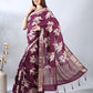 Wine Assam Silk Zari Woven Saree