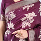 Wine Assam Silk Zari Woven Saree