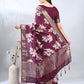 Wine Assam Silk Zari Woven Saree
