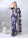 Blue Assam Silk Zari Woven Saree
