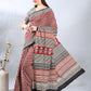 Maroon Cotton Ajrakh Printed Saree