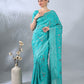 Firozi Dupion Silk Embroidered Saree