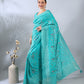 Firozi Dupion Silk Embroidered Saree