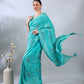 Firozi Dupion Silk Embroidered Saree