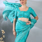 Firozi Dupion Silk Embroidered Saree