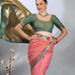 Coral Pink South Silk Zari Woven Saree