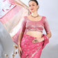 Pink Banarasi Cotton Zari Woven Saree