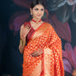 Orange Banarasi Chanderi Zari Saree