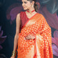 Banarasi Elegance Peach Chanderi Cotton Saree