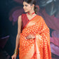 Orange Banarasi Chanderi Zari Saree