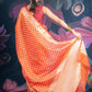 Banarasi Elegance Peach Chanderi Cotton Saree