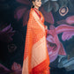 Orange Banarasi Chanderi Zari Saree