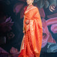 Orange Banarasi Chanderi Zari Saree