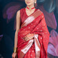 Maroon Chanderi Silk Saree with Banarasi Zari Booti