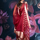Maroon Organza Saree with Zari Border and Chitt Paloo