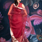 Maroon Organza Saree with Zari Border and Chitt Paloo