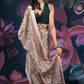 Beige Semi-Matka Silk Saree with Madhubani Print