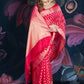 Red Chanderi Silk Saree with Banarasi Zari Booti and Rich Palloo