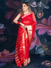 Red Banarasi Organza Saree