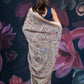 Beige Matka Silk Saree with Madhubani Print
